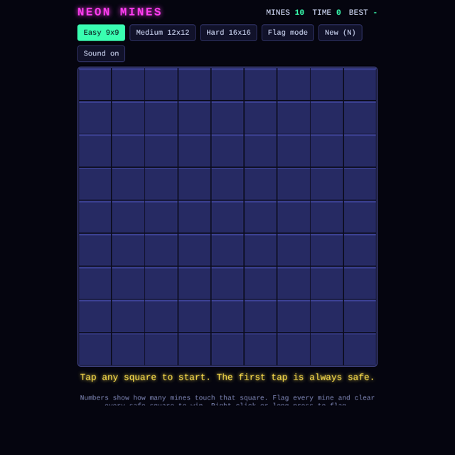 Neon Mines screenshot