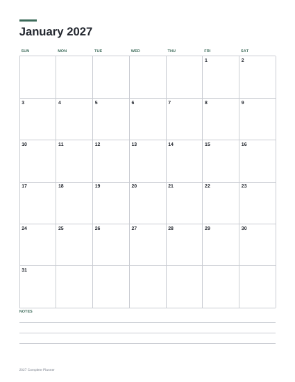 2027 planner page 3